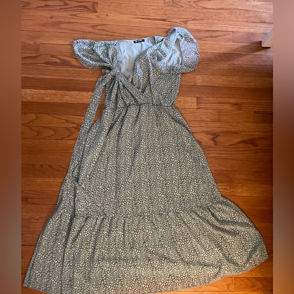 BTFBM Green Flowy Midi Dress